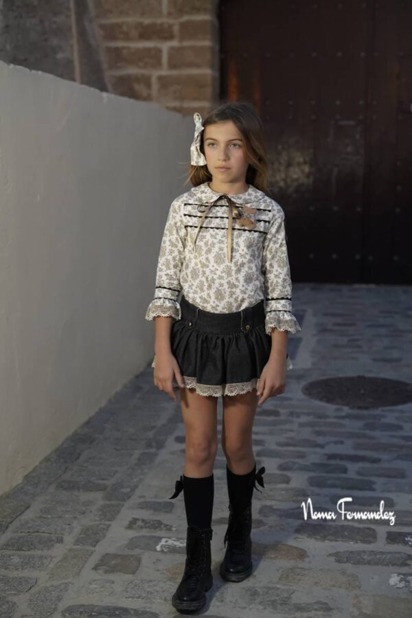 Conjunto colección toscana falda denim y blusa Noma Fernández AGOTADO - Imagen 3